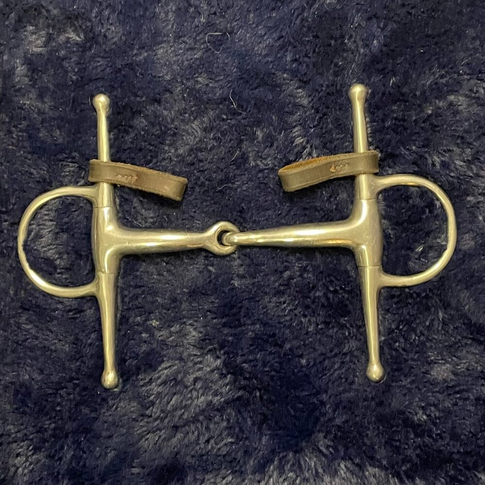 5" Full Cheek Snaffle w/ leather keepers